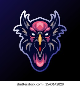 Vector illustration of a vulture head mascot for sports and gaming logos