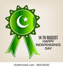 Vector illustration of a Wadge for Pakistan Independence Day.