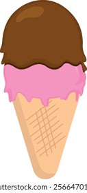 vector illustration wafer cone ice cream sweet food