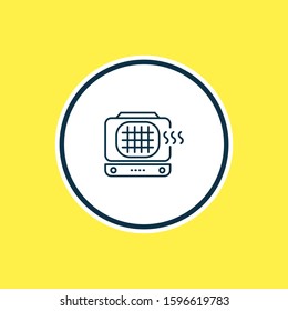 Vector illustration of waffle marker icon line. Beautiful electric utility element also can be used as kitchenware icon element.