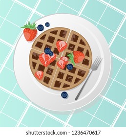 Vector illustration waffles