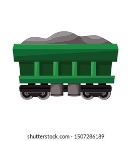 Vector illustration of wagon and cargo icon. Web element of wagon and coal vector icon for Stock.