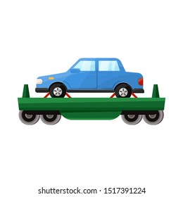 Vector illustration of wagon and cargo logo. Graphic of wagon and vehicle vector icon for Stock.