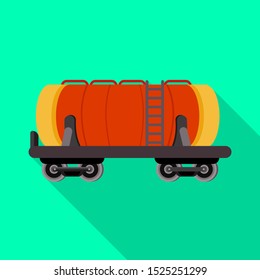 Vector illustration of wagon and cistern symbol. Web element of wagon and tank Stock vector illustration.