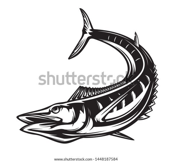 Wahoo Logo Template Great Wahoo Fish Stock Vector (Royalty Free) 1602490105