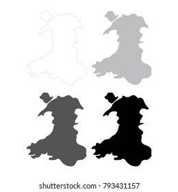 vector illustration of Wales maps