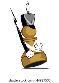 vector illustration of  walking pawn