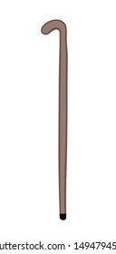 Vector illustration walking stick. Hand drawn.