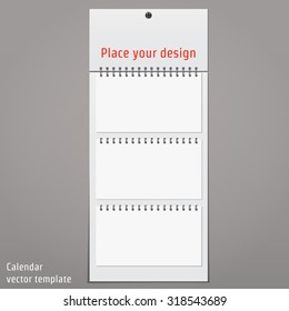 Vector Illustration of Wall Calendar mock up for Brand Design. Object Template. Spring month blank isolated