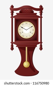 vector illustration of wall clock with pendulum