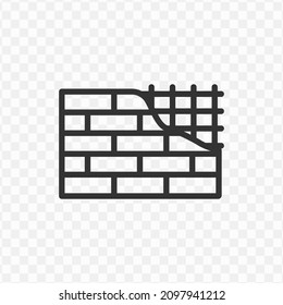 Vektorgrafik der Mauerstiftung Symbol in dunkler Farbe und transparentem Hintergrund (png).