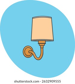 vector illustration of wall lamp
