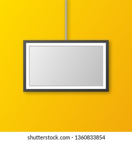 Vector illustration of wall picture frame templates isolated on orange background