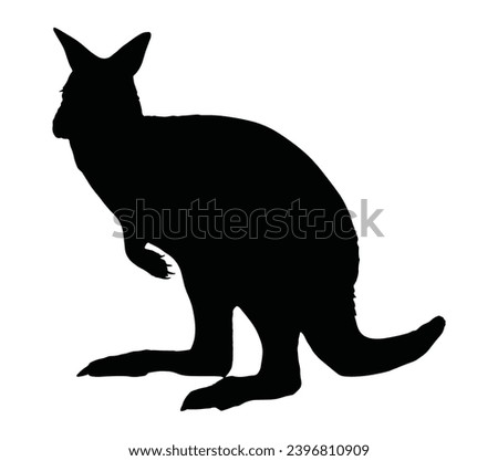 Vector illustration of wallaby silhouette art.