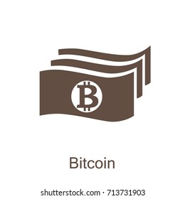 Vector illustration of wallet with bitcoins. Bitcoin cryptocurrency sign