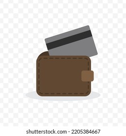 Vector illustration of wallet card. Colored vector for website design. Simple design with transparent background (PNG).