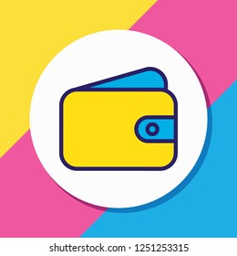 Vector illustration of wallet icon colored line. Beautiful trading element also can be used as purse icon element.