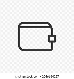 Vector illustration of wallet icon in dark color and transparent background(png).