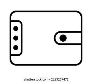 Vector illustration of wallet icon on white background.