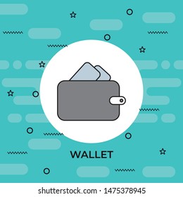 vector illustration of Wallet Line Icon
