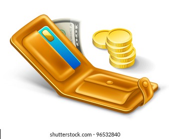 Vector illustration of wallet on white background