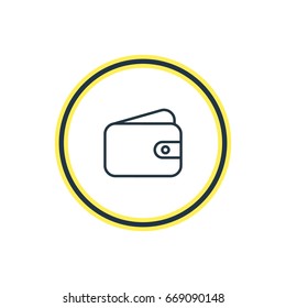 Vector Illustration Of Wallet Outline. Beautiful Trading Element Also Can Be Used As Pocketbook Element.