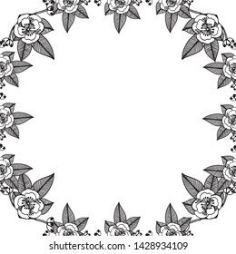 Vector illustration wallpaper banner with drawing flower frame