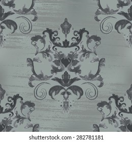 Vector illustration. wallpaper, fabric patterns Baroque, Damask seamless floral pattern.