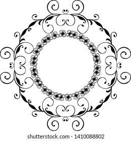 Vector illustration wallpaper flower frame for decoration of poster hand drawn