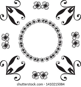 Vector illustration wallpaper flower frame for decoration of poster