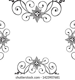 Vector illustration wallpaper modern with beautiful wreath frame