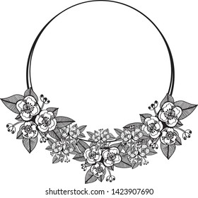Vector illustration wallpaper modern with beautiful wreath frame
