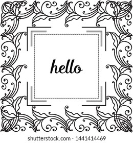 Vector illustration wallpaper wreath frame for decoration of poster hello