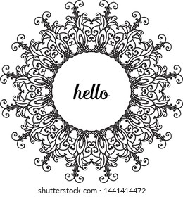Vector illustration wallpaper wreath frame for decoration of poster hello