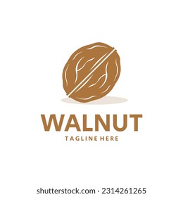 Vector Illustration Walnut Logo Icon. Walnut Logo Isolated White Background.