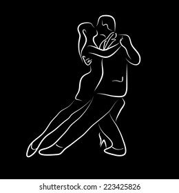 Vector illustration waltz and tango ballet