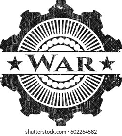 Ilustración vectorial del emblema de la tiza de guerra, estilo retro, tiza o textura de pizarra
