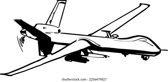 ilustración vectorial del drone de guerra