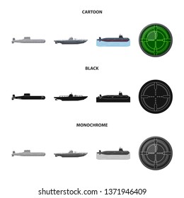 Vector illustration of war  and ship icon. Set of war  and fleet vector icon for stock.