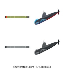 Vector illustration of war  and ship icon. Set of war  and fleet vector icon for stock.