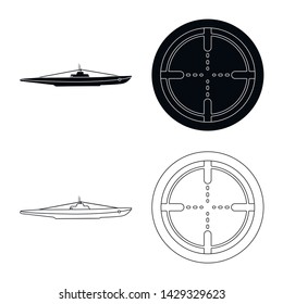 Vector illustration of war and ship icon. Set of war and fleet stock symbol for web.