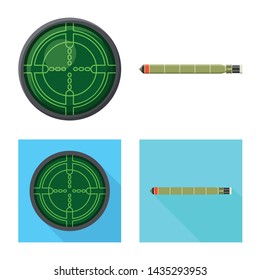Vector illustration of war and ship icon. Set of war and fleet stock symbol for web.
