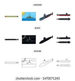 Vector illustration of war and ship icon. Collection of war and fleet vector icon for stock.