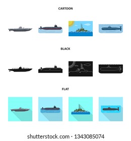 Vector illustration of war  and ship logo. Collection of war  and fleet stock vector illustration.