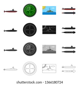 Vector illustration of war  and ship logo. Set of war  and fleet vector icon for stock.
