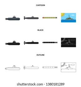 Vector illustration of war  and ship logo. Collection of war  and fleet vector icon for stock.