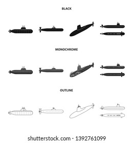 Vector illustration of war  and ship logo. Set of war  and fleet stock vector illustration.