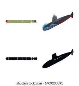 Vector illustration of war  and ship logo. Set of war  and fleet stock symbol for web.