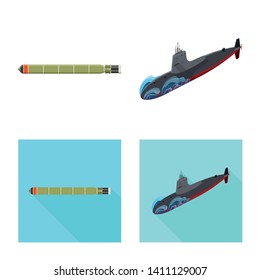 Vector illustration of war  and ship logo. Collection of war  and fleet vector icon for stock.