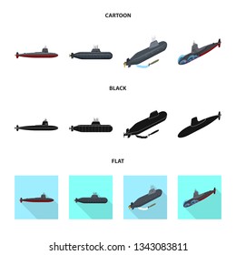Vector illustration of war  and ship sign. Collection of war  and fleet stock vector illustration.